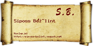 Siposs Bálint névjegykártya